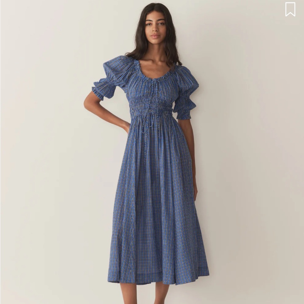 Doen Ischia dress in cassis check